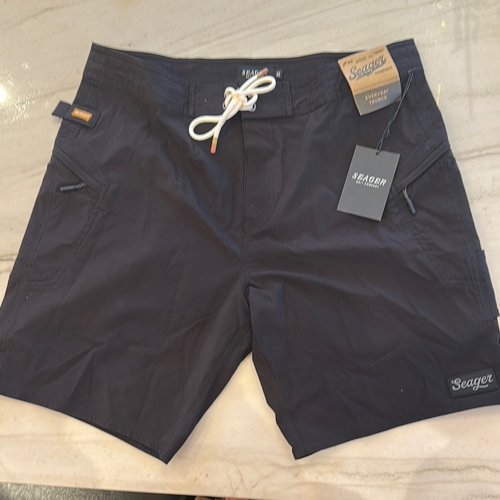 Seager Black Swim Shorts